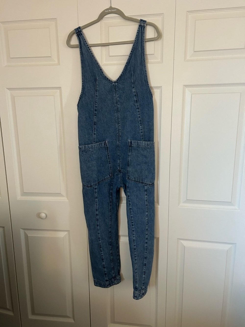 We The Free Sapphire Blue Denim Jumpsuit